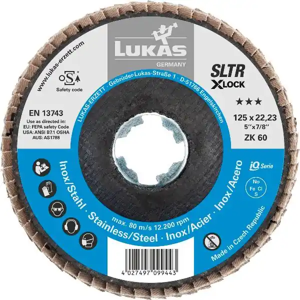 LUKAS brusný lamelový talíř SLTR X-LOCK zirkon korund ø 125 mm zrno 80 Odeslání Ihned