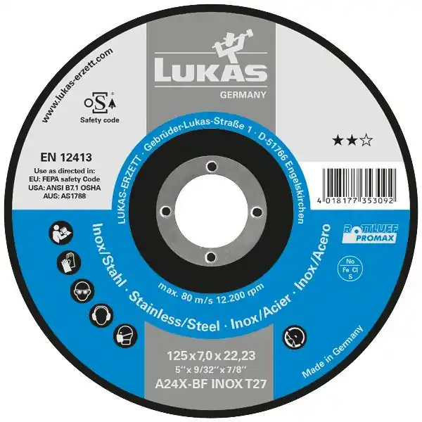 Doprava Zdarma LUKAS hrubovací kotouč Promax**zakřivený A24X-BF ø 230 x 6 mm Inox/ocel