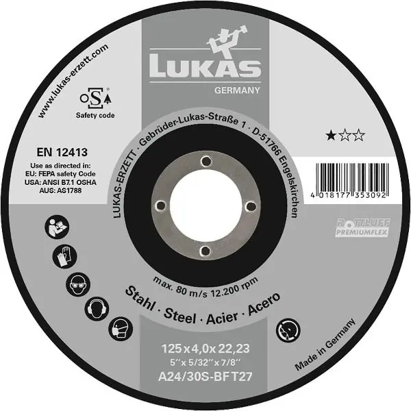Sezónní Sleva LUKAS Hrubovací kotouč Premiumflex* 230 x 6,5 mm, tvar 27