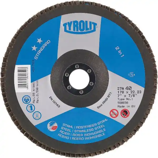 Nakupujte Hned TYROLIT brusný lamelový kotouč standard*** rovný ø 125 mm zrn. 40 tvar 28N