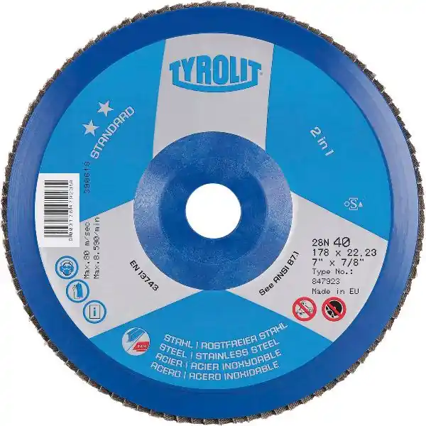 TYROLIT brusný lamelový kotouč standard*** rovný ø 125 mm zrn. 40 tvar 28N Top Prodej