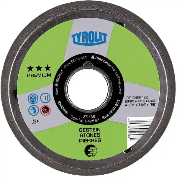 TYROLIT Kuželový brusný kotouč Premium*** 130/90 x 55 M14 zrnitost 16 Kámen Jen Po Omezenou Doba