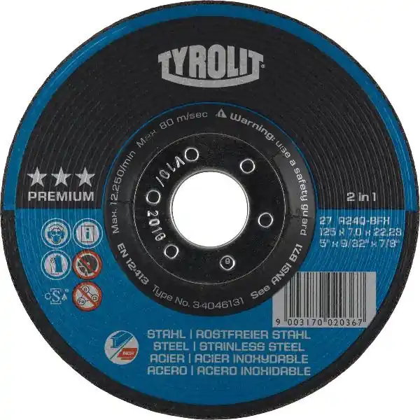 TYROLIT hrubí kotouč Premium*** zaoblený 115 x 7 mm, 2 v 1 Koupit Online