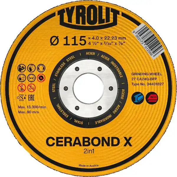 Cenově Výhodný TYROLIT hrubí kotouč Cerabond X Premium*** 125 x 7 mm, 2 v 1 Form 27