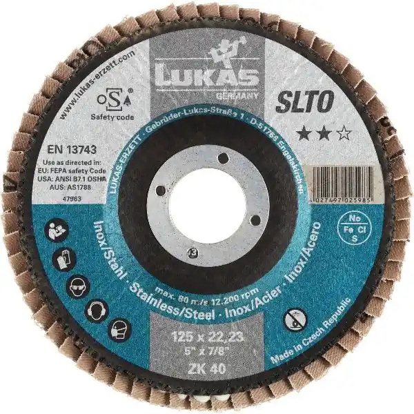 LUKAS brusný lamelový talíř SLTO zirkonkorund ø 125 mm zrnitost 40 Jen Po Omezenou Doba
