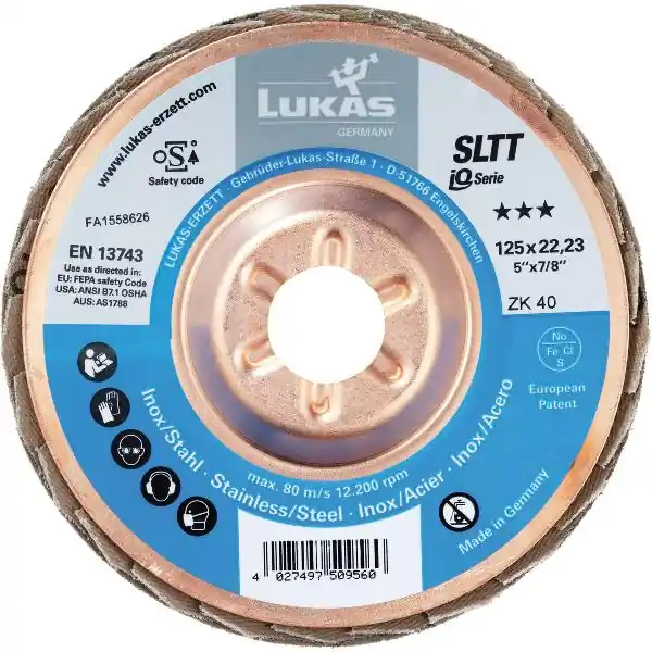 LUKAS brusný lamelový kotouč SLTT zirkon-korund ø 125 mm zrnitost 60 Nejlepší Volba
