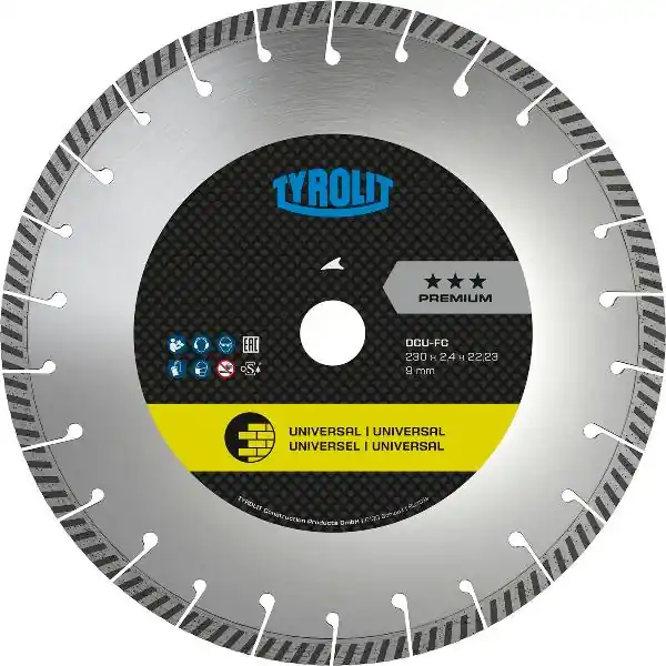 Bezpečná Platba TYROLIT diamantový řezný kotouč Premium DCH***FC 125 x 2,0/10 mm Fast Cut