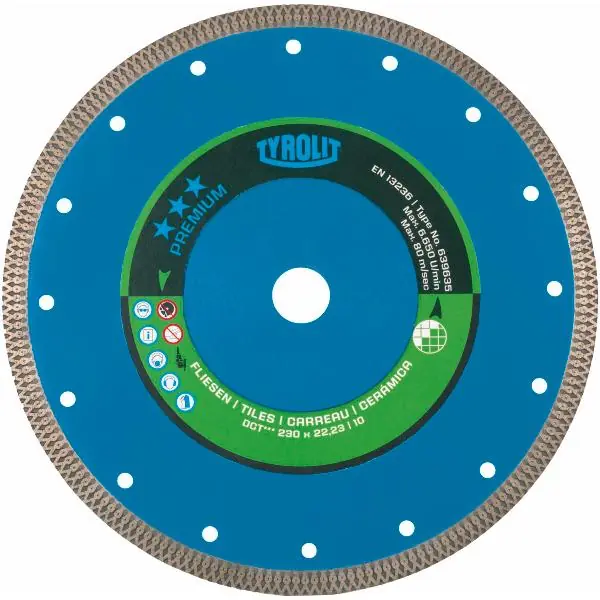Aktuální TYROLIT diamantový řezný kotouč DCT***125 x 1,2/2,4 x 35 mm na obklady
