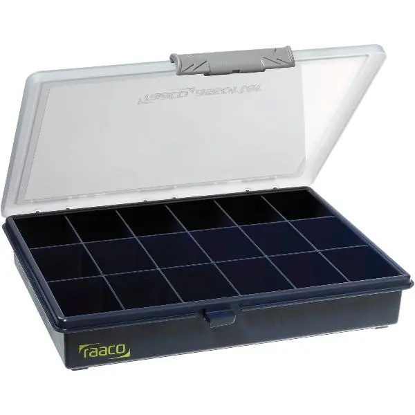 Poslední Šance RAACO sortimentní kufřík Assorter 5-18, 18 fixních přihrádek, 240 x 195 x 43 mm