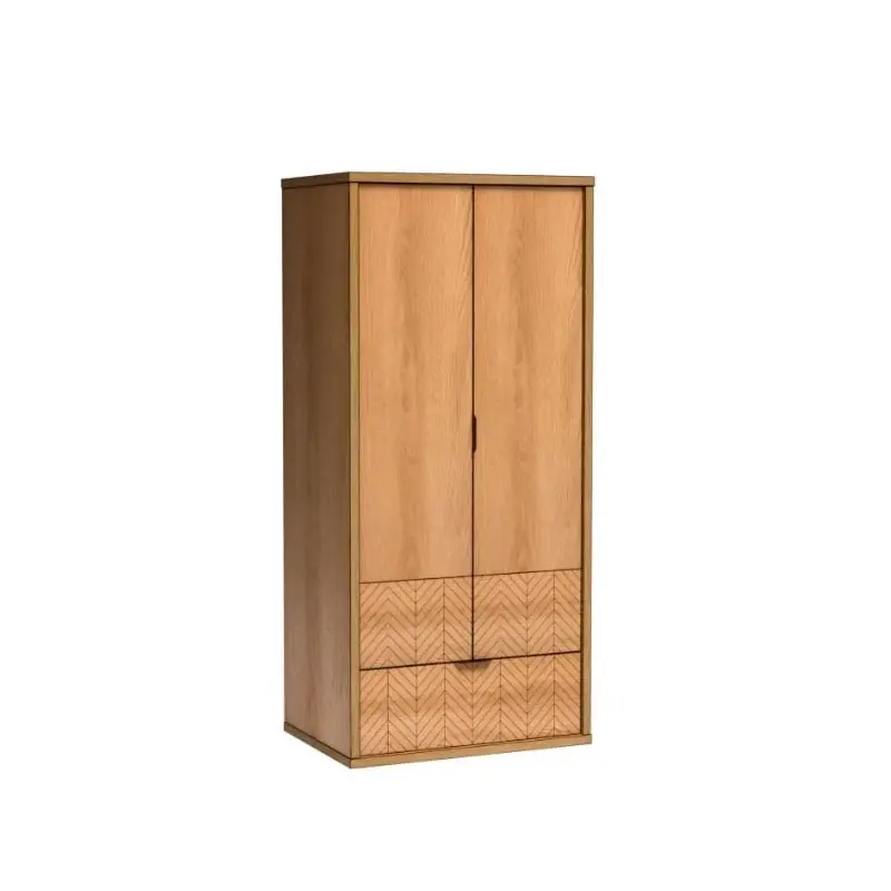 Dvoudveřová skříň se šuplíky DELA - šířka 158 cm, dub karamel Víkendová Akce