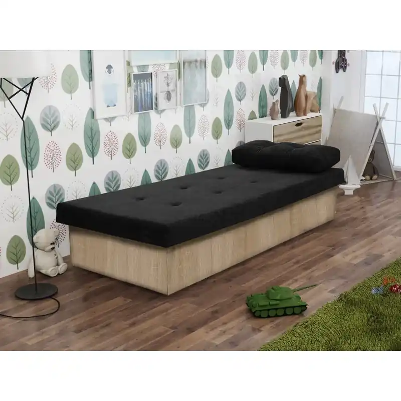 Akce Dětská válenda s úložným prostorem 80x190 SENOMA 1 - dub sonoma / černá