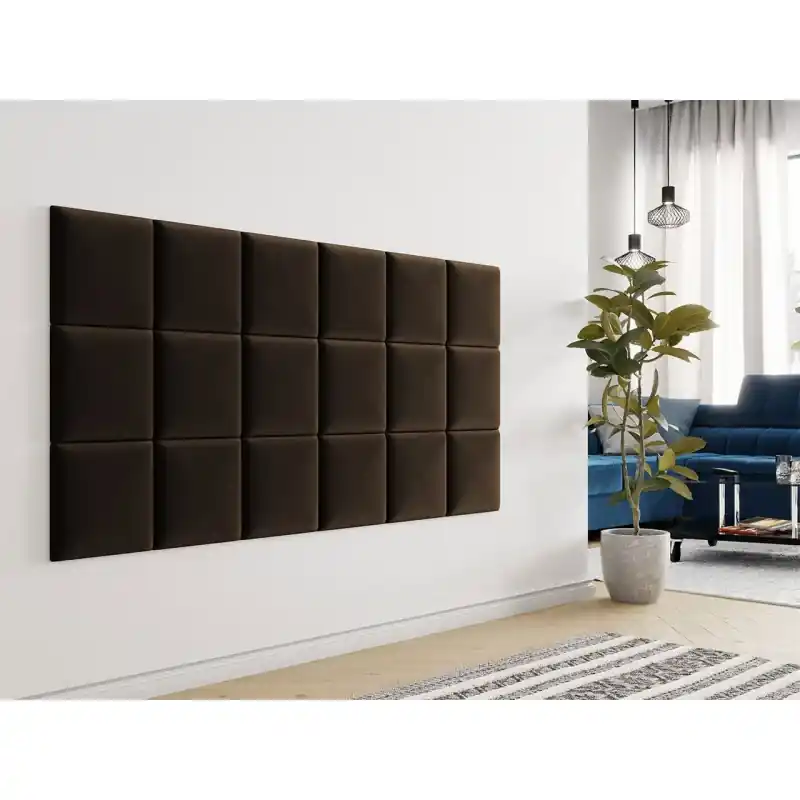 Autentický Čalouněný nástěnný panel 30x30 PAG - hnědý