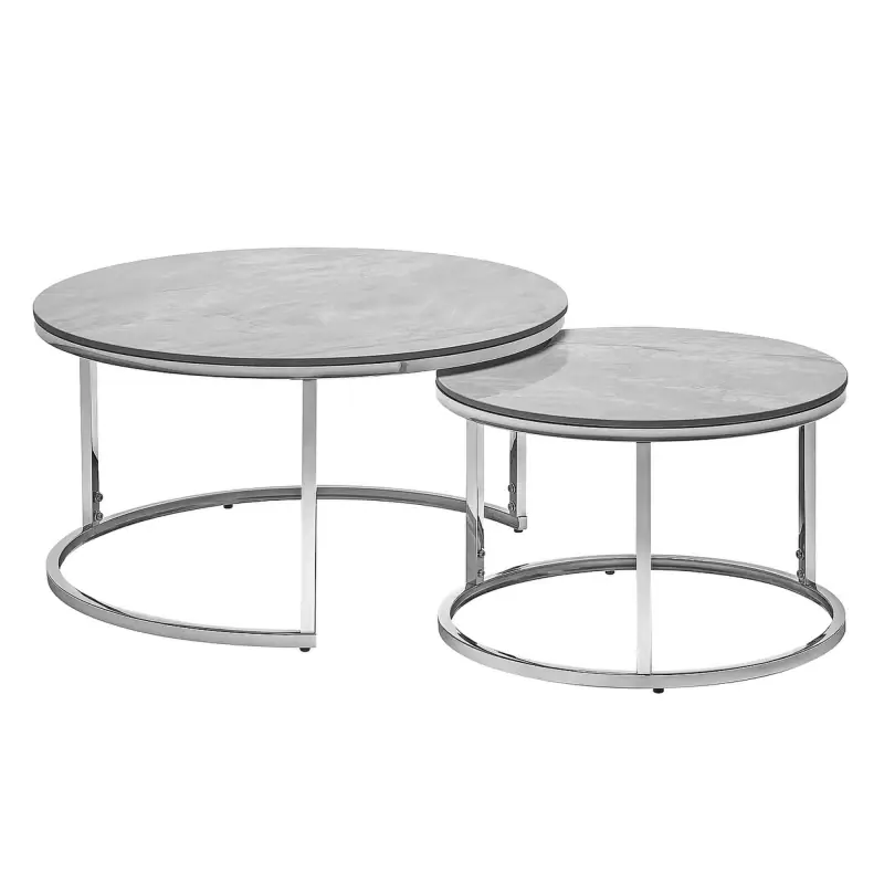 Set konferenčních stolků JONES 80 - šedý / chrom Odeslání Ihned