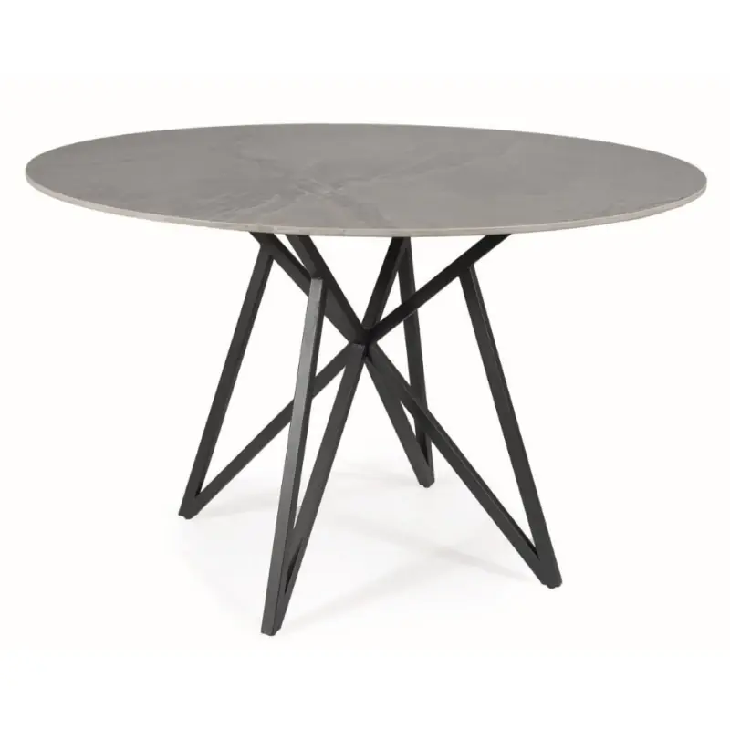 Pouze Dnes Designový kulatý stůl HOLGER - šedý / černý
