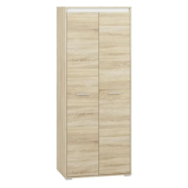 Dvoudveřová šatní skříň GVENDA - šířka 80 cm, dub sonoma světlý Akční Cena