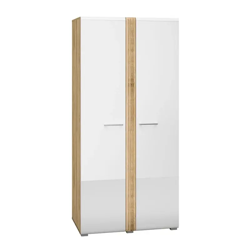 Vysoce Kvalitní Dvoudveřová šatní skříň ALIZA - šířka 92 cm, dub castello / bílá