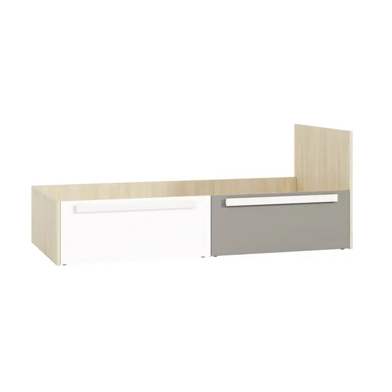 Novinka Jednolůžková postel INNES 90x200 - buk fjord / bílá / šedá platina