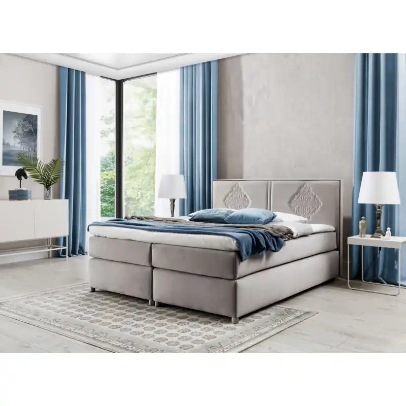Boxspringová postel AUGUSTA - 120x200, cappucino + topper ZDARMA Sezónní Sleva