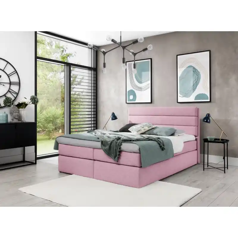 Kontinentální postel ADRIENA - 140x200, růžová + topper ZDARMA Speciální Cena
