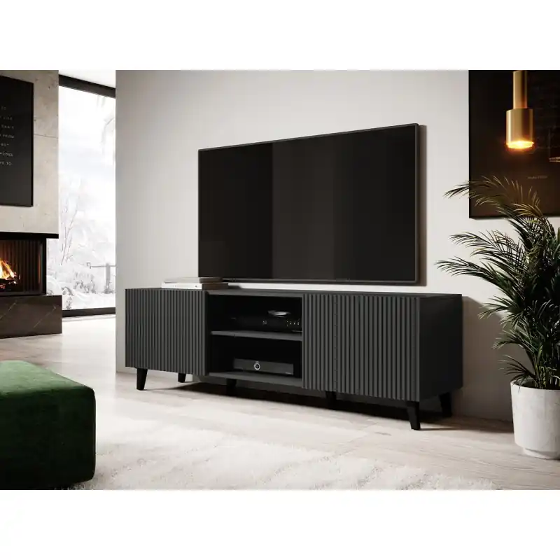 Must-Have Stylový televizní stolek HAER 1 - antracitový