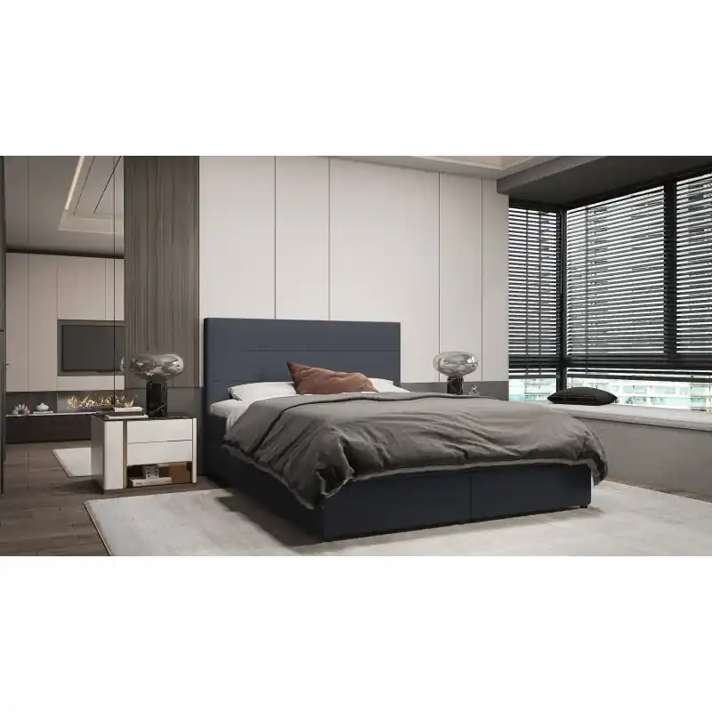 Doprava Zdarma Designová postel MALIKA - 140x200, tmavě šedá