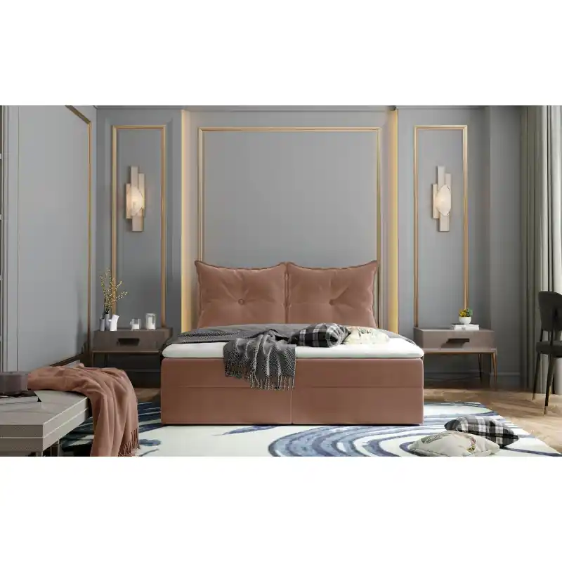 Boxspringová postel PINELOPI - 160x200, lososová Oblíbený