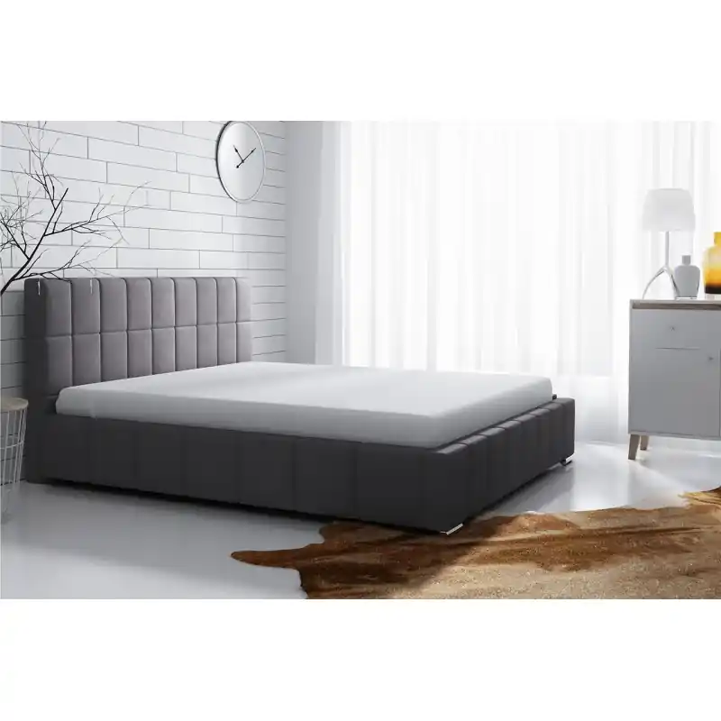 Objednat Nyní Čalouněná manželská postel 160x200 ZANDRA - šedá