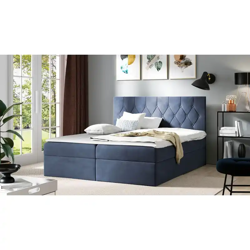 Americká dvojlůžková postel 160x200 SENCE 1 - modrá + topper ZDARMA Hit Sezóny