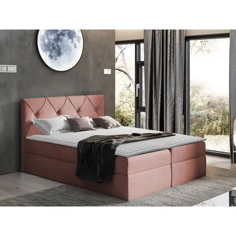 Americká jednolůžková postel 120x200 LITZY 1 - růžová + topper ZDARMA Must-Have