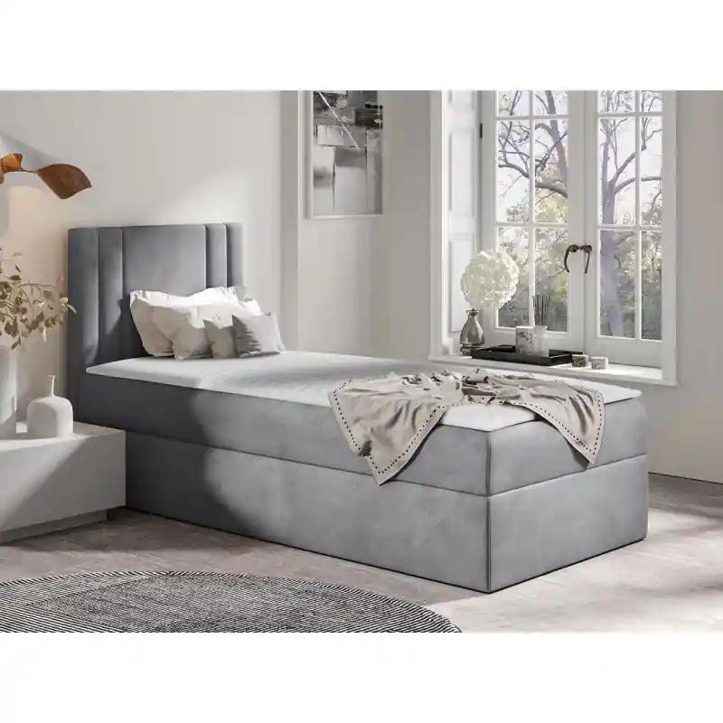 Americká jednolůžková postel 100x200 VITORIA MINI - šedá, levé provedení + topper ZDARMA Nejlepší Volba