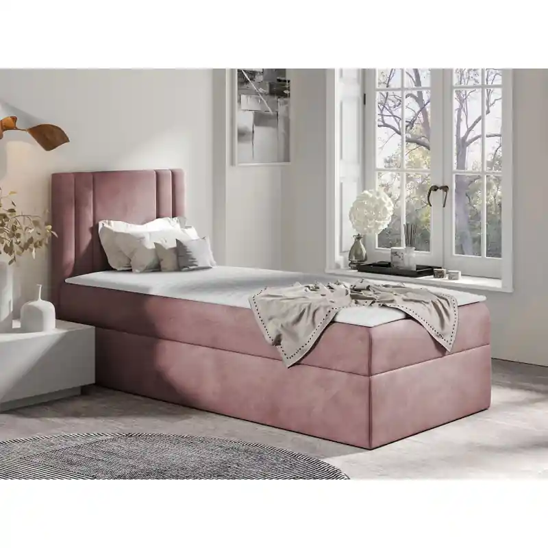 Americká jednolůžková postel 100x200 VITORIA MINI - růžová, levé provedení + topper ZDARMA Pouze Dnes