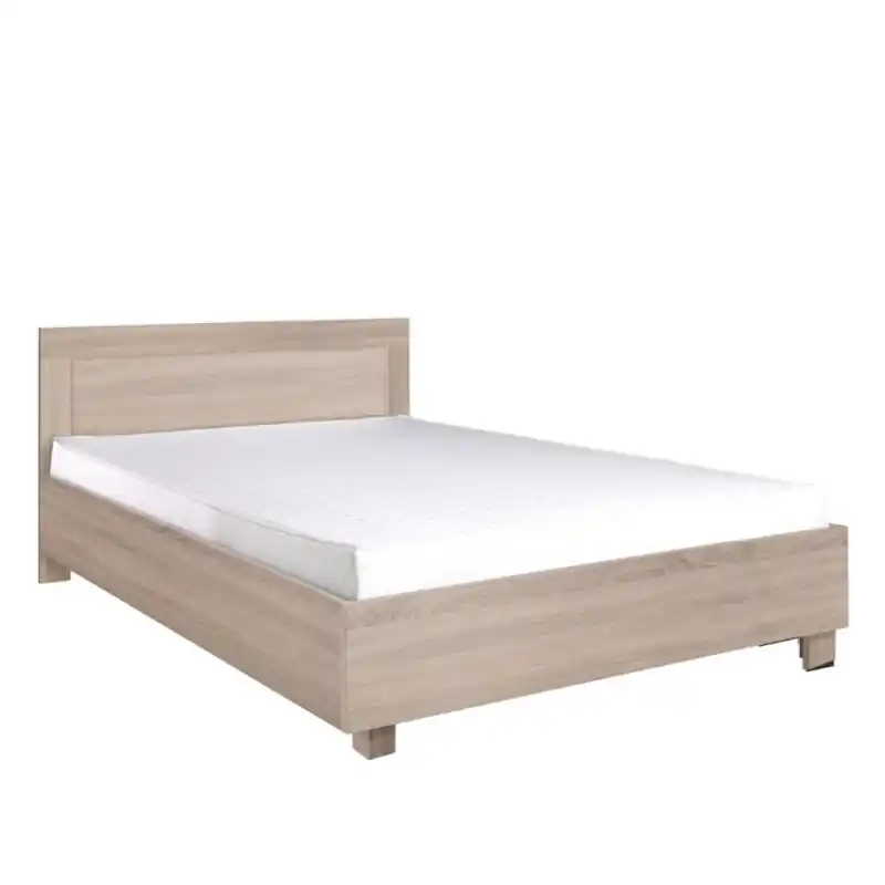 Manželská postel s matrací a roštem 160x200 TAKA - dub sonoma Jen Po Omezenou Doba