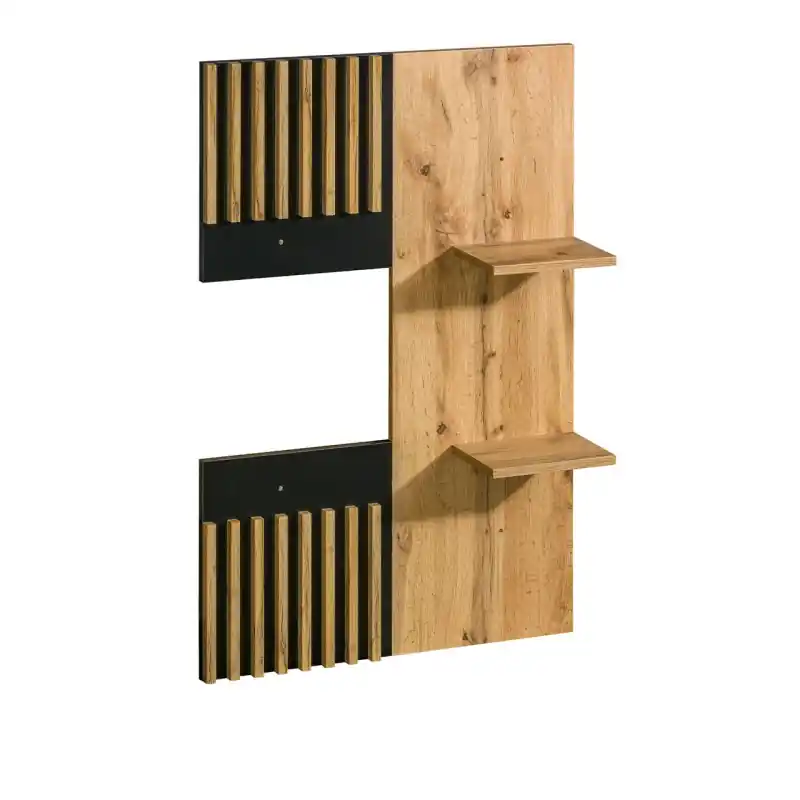 Nástěnný panel 74x107 MILAGRA - dub wotan / černý Must-Have