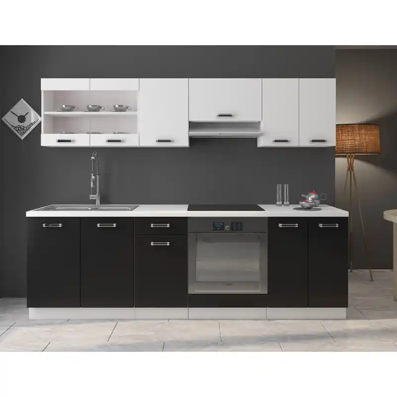 Bezpečná Platba Moderní kuchyně 240/240 cm TAO 1 - černá / bílá