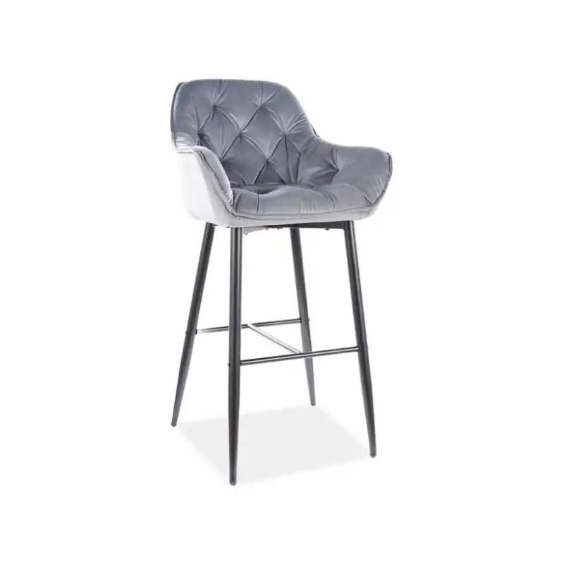 Barová židle LUSINE - šedá / černá Must-Have