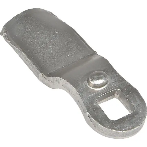 Jazýček s nosem pozitivně zalomený pro plechový montážní válec, 45x19mm, H 24mm Výprodej