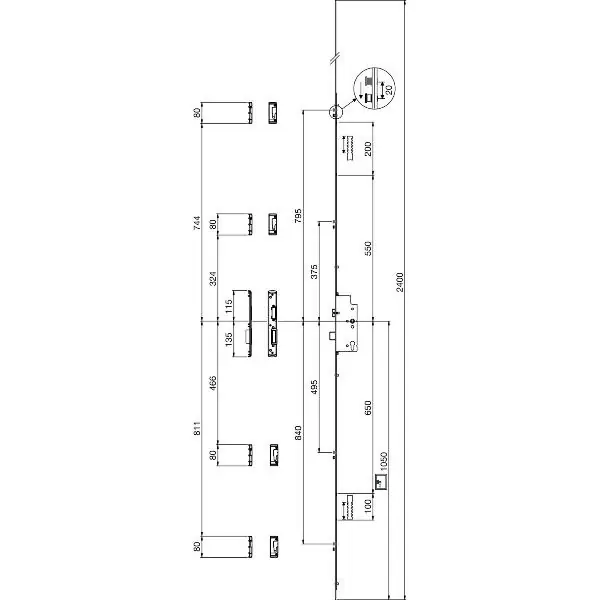 MACO vícebodový zámek Z-TS, PZ88, DM55, 4iS, 2400x16x3 mm (230014) Pouze Dnes