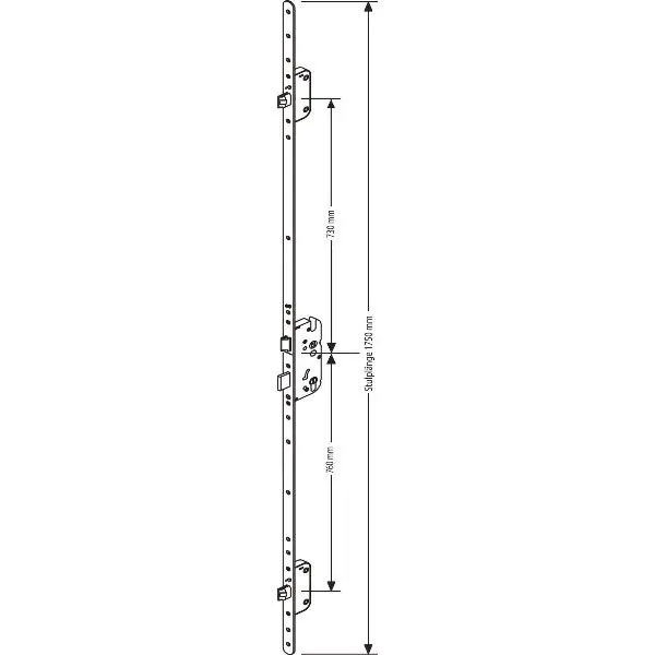 MFV-zámek GU Secury MR2 ÖNORM,DM 65,štulp 1750 x 20 x 2,5mm, oblý,stříb Super Cena
