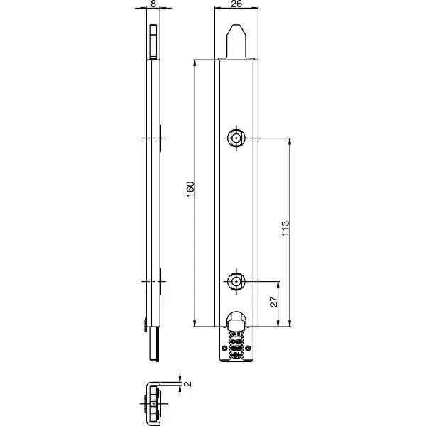 Připojovací jednotka k falc.posuv.převodovce, Secury Automatic 160 mm, spodní Expresní Doručení
