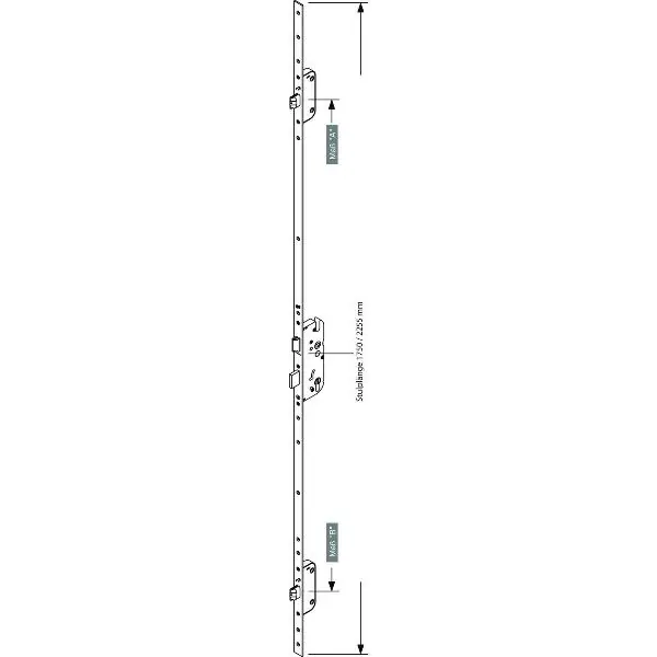 MFV-zámek GU Secury Automatic FH, DM 65, štulp 1750 x 20 x 2,5mm, oblý,stříb Levný