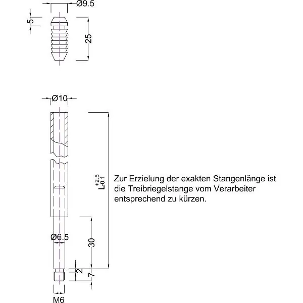 Omezená Nabídka BMH rozvorová tyč 1101, 1385 mm, s kluznou zarážkou, horní, ocel pozink.
