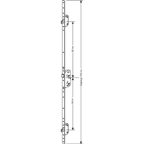 Akční Cena MFV-zámek GU Secury Automatic ÖNORM, DM 65, štulp 1750 x 20 x 2,5mm, oblý,stříb