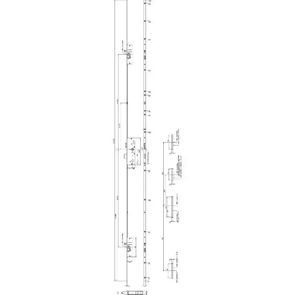 Hit Sezóny MFV-zámek KFV BS 2300 ÖNORM,DM 45,štulp 2170 x 16 x 3 mm,hranatý,pozink stříbrný