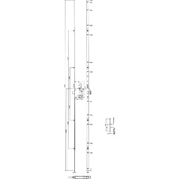 KFV MFV-zámek BS 2100 ÖNORM, DM 55,štulp 20 mm čtverec, stříbrně pozinkovaný Akce