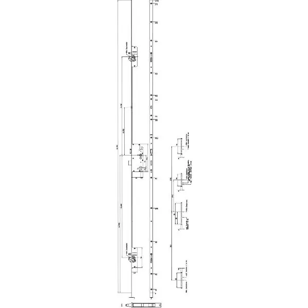 Oblíbený MFV-zámek KFV BS 2600 DIN,DM 80, štulp 20 mm, hranatý, stříbrný pozink