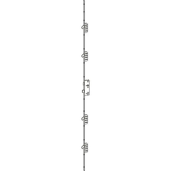 Vícebodový zámek hookLock M4, pravý, DM 65, stříbrný štulp 20 ÖNORM Novinka