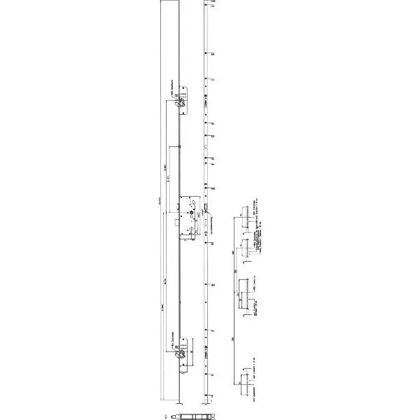 MFV zámek KFV BS 2600 pro nízké dveře Önorm, DM 65, štulp 16 mm, stříbrný pozink Finální Výprodej