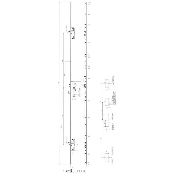 Originální KFV MFV zámek BS 2300 DIN, DM 35, štulp 24 x 6,3 mm stříbrný pozink