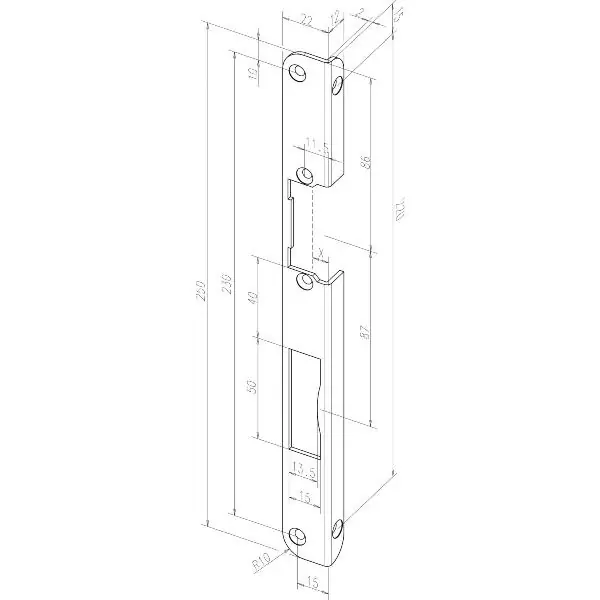 Přímo Od Výrobce Rohový protiplech IW oblý, levý, 250x22x12 mm, nerez (51535-04)