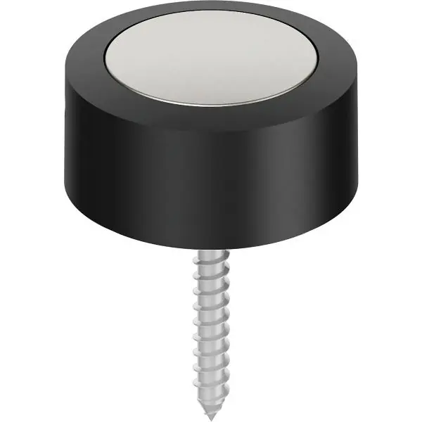 Nová Kolekce FSB podlahový dveřní doraz 38 3878 ø 48 mm, výška 24 mm, hliník stříbrný elox